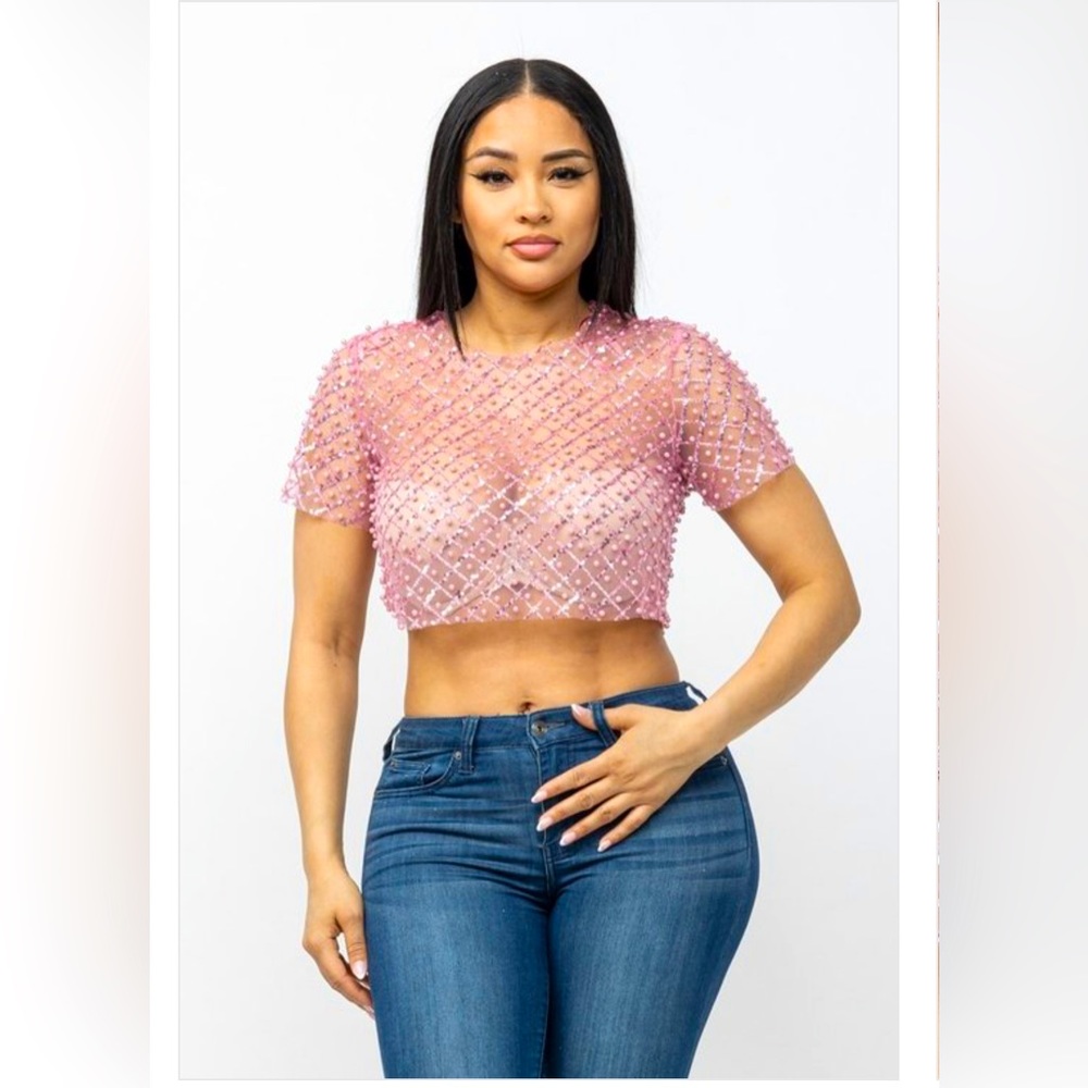 Pink crop top